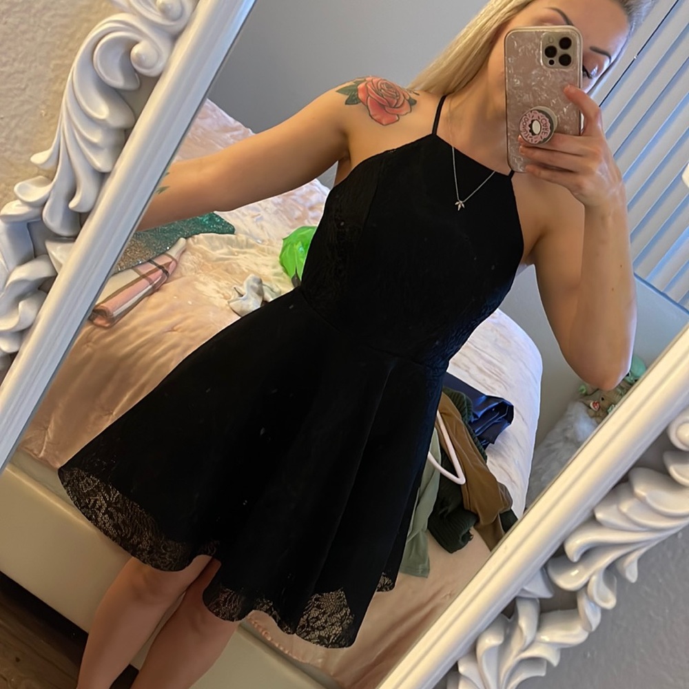 Black lace dress